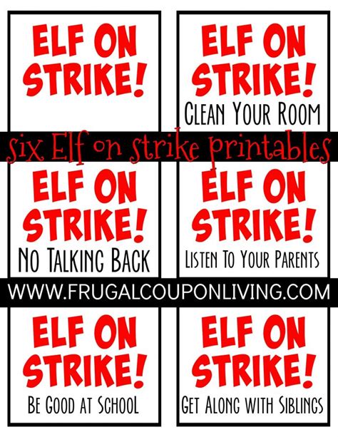 Elf On Strike Printable
